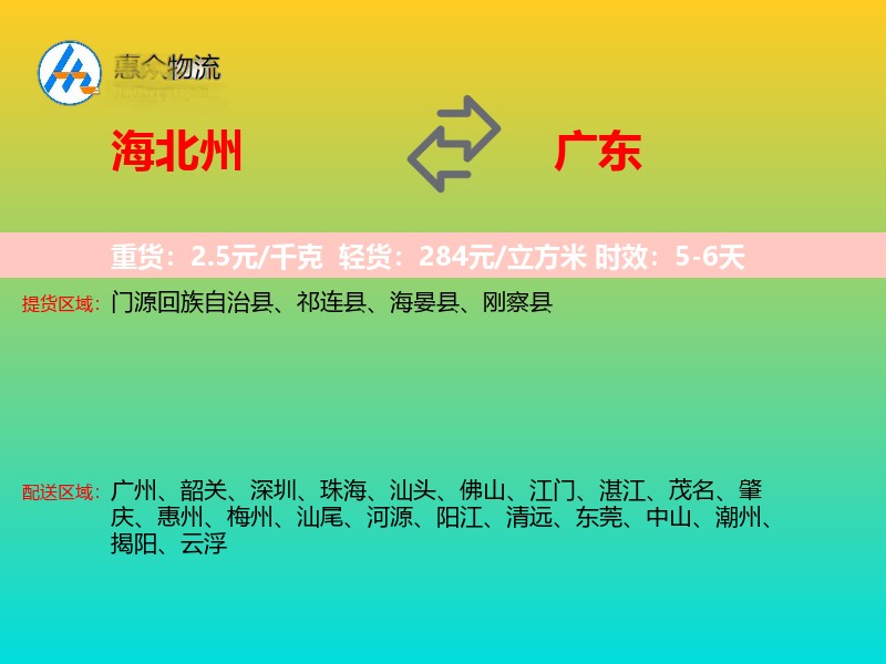 海北州到广东轿车托运