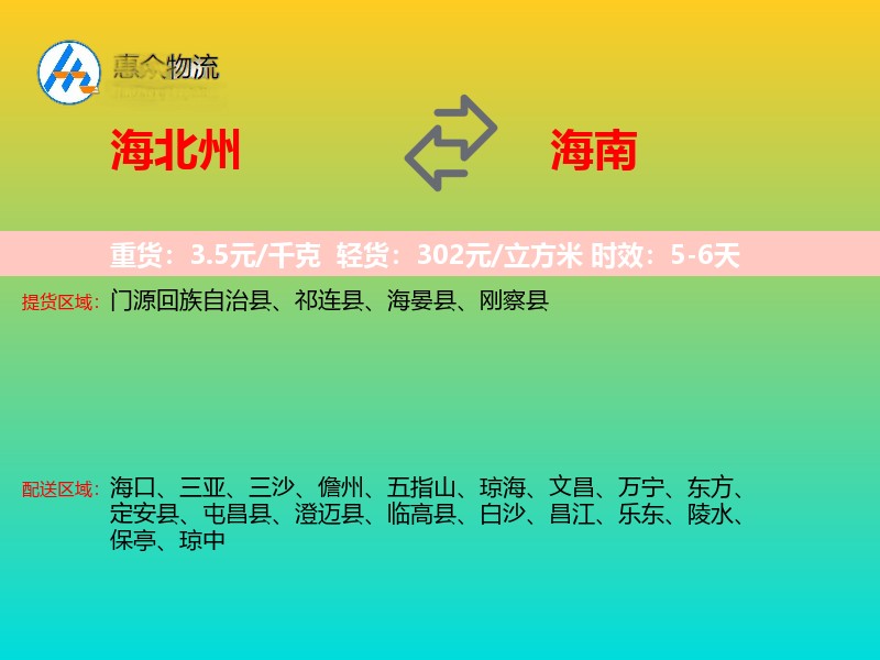 海北州到海南轿车托运