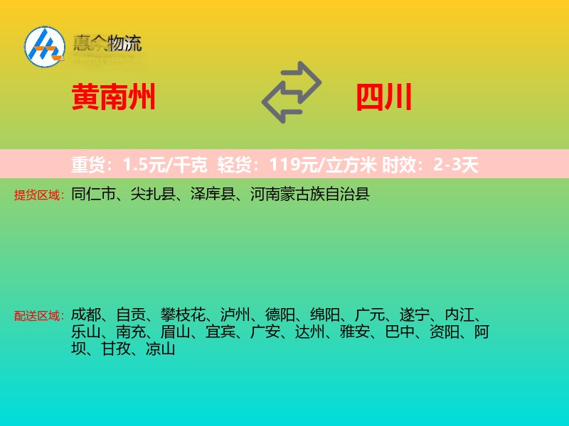 黄南州到四川轿车托运