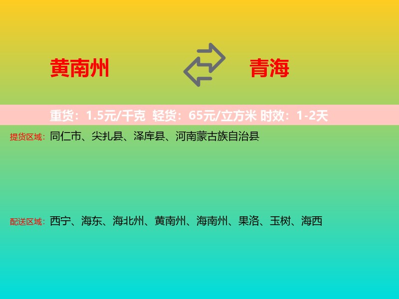黄南州到青海长途搬家