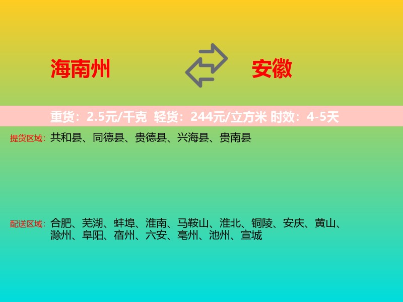 海南州到安徽长途搬家