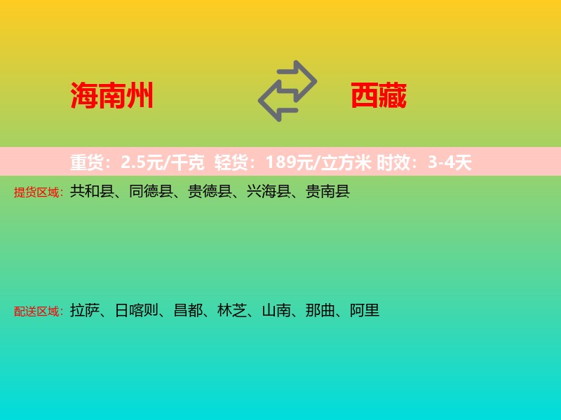 海南州到西藏长途搬家