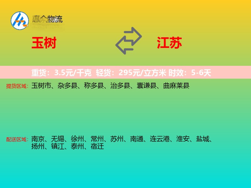 玉树到江苏长途搬家