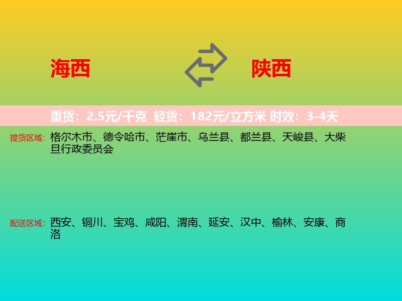 海西到陕西长途搬家