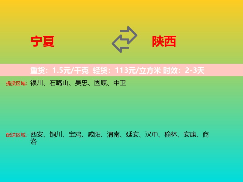 宁夏到陕西长途搬家