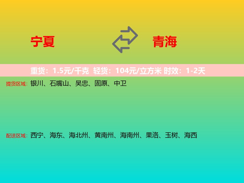 宁夏到青海长途搬家