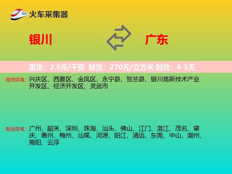 银川到广东长途搬家