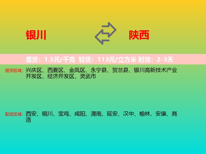 银川到陕西长途搬家