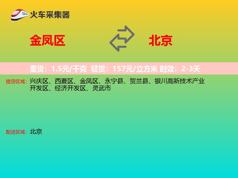 金凤区到北京长途搬家