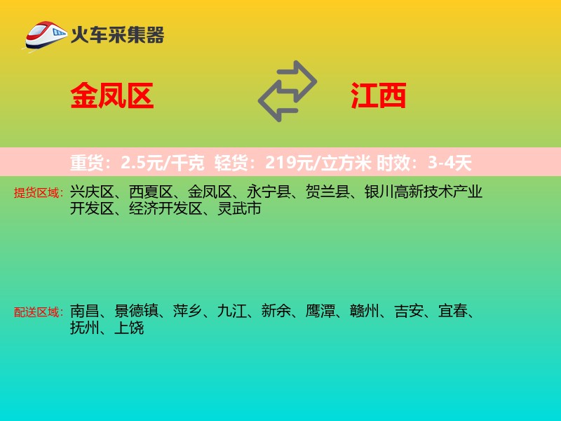 金凤区到江西长途搬家