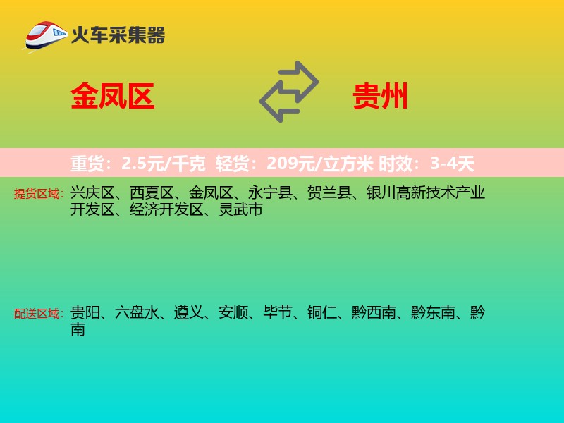 金凤区到贵州长途搬家