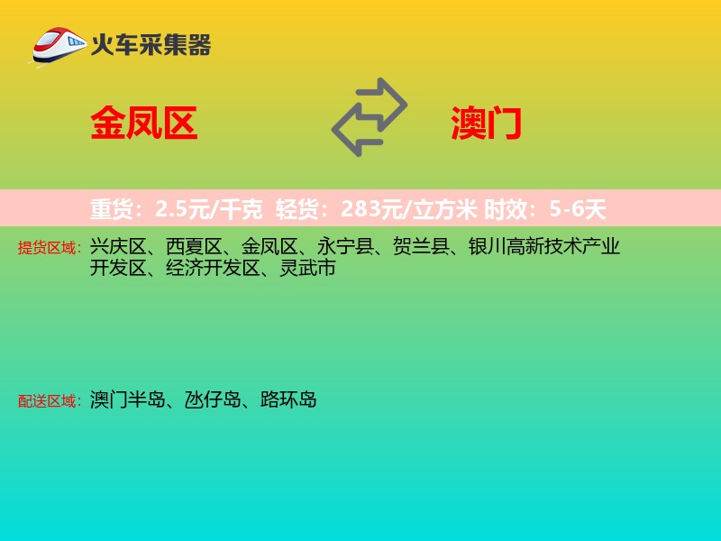 金凤区到澳门长途搬家