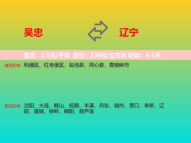 吴忠到辽宁长途搬家