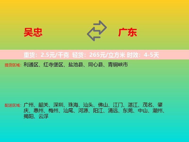 吴忠到广东长途搬家