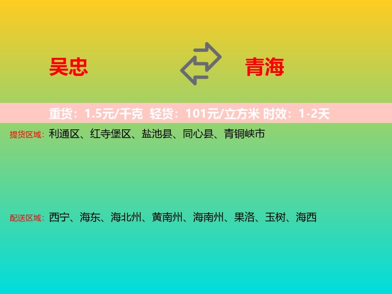 吴忠到青海长途搬家