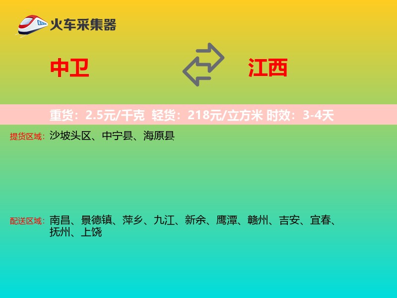 中卫到江西长途搬家