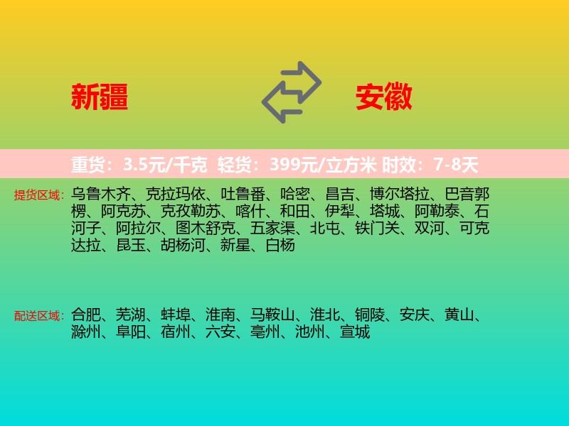 新疆到安徽长途搬家