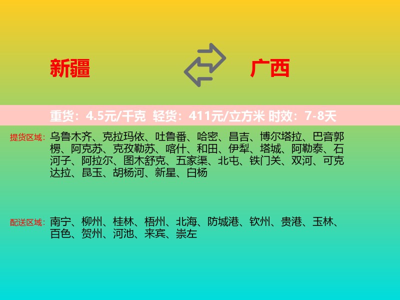 新疆到广西长途搬家