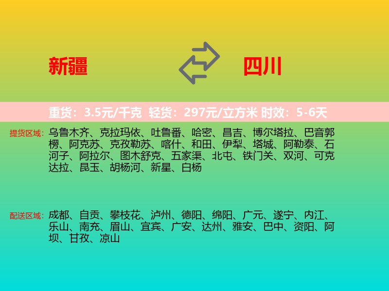 新疆到四川长途搬家