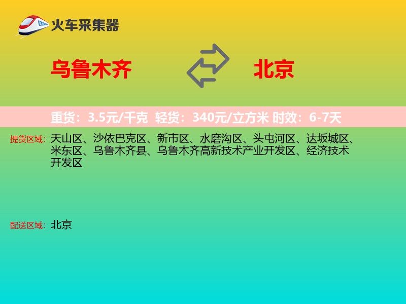 乌鲁木齐到北京轿车托运