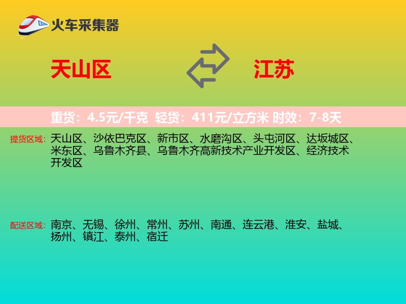 天山区到江苏长途搬家