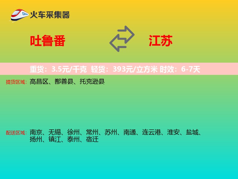 吐鲁番到江苏轿车托运
