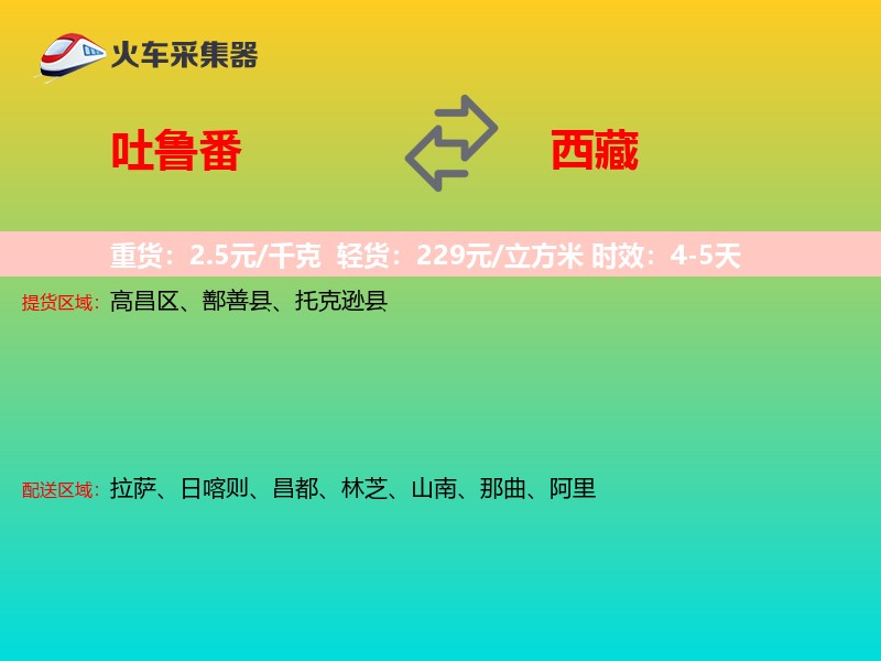 吐鲁番到西藏物流专线