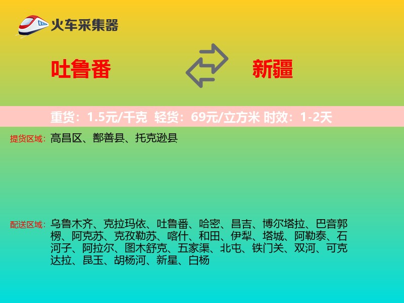 吐鲁番到新疆物流专线