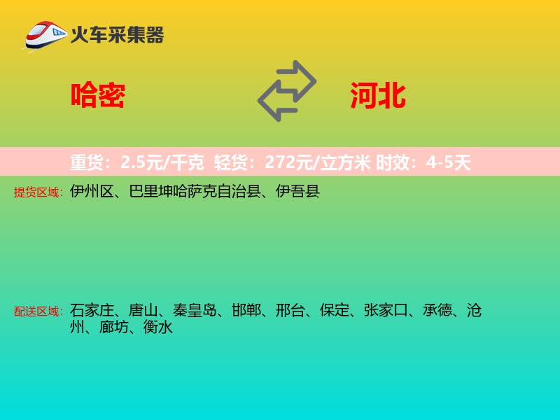 哈密到河北长途搬家