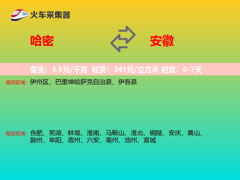哈密到安徽长途搬家