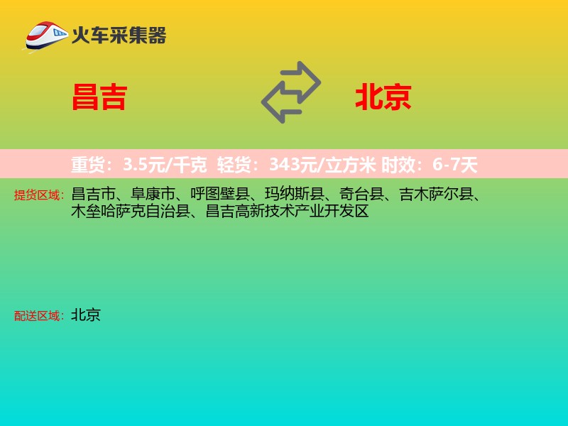 昌吉到北京轿车托运