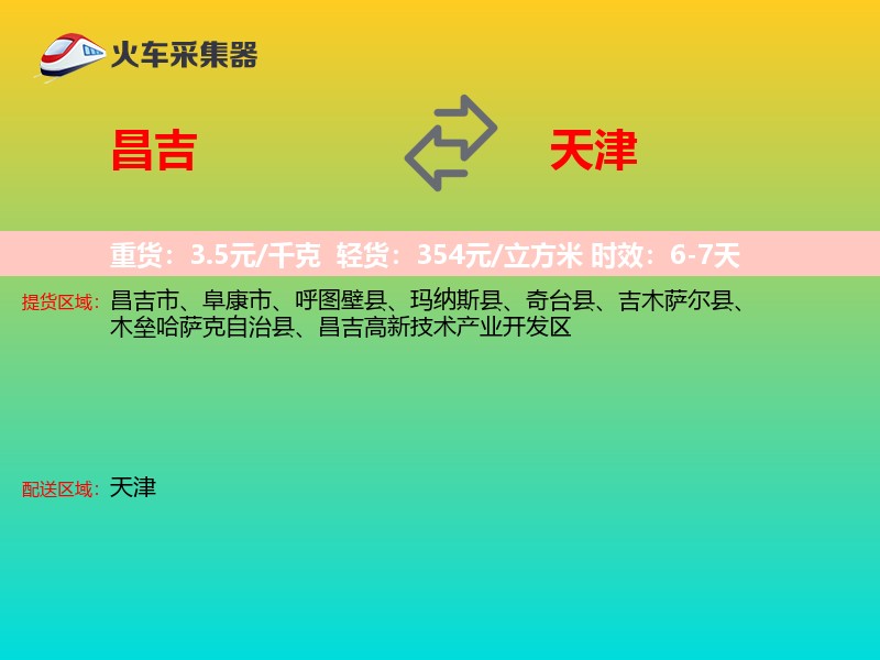昌吉到天津轿车托运