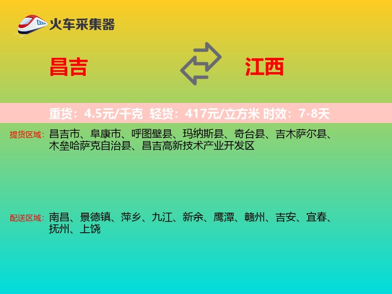 昌吉到江西物流专线