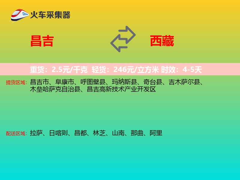 昌吉到西藏长途搬家