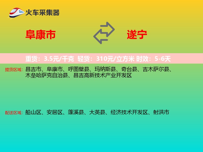 阜康市到遂宁物流专线