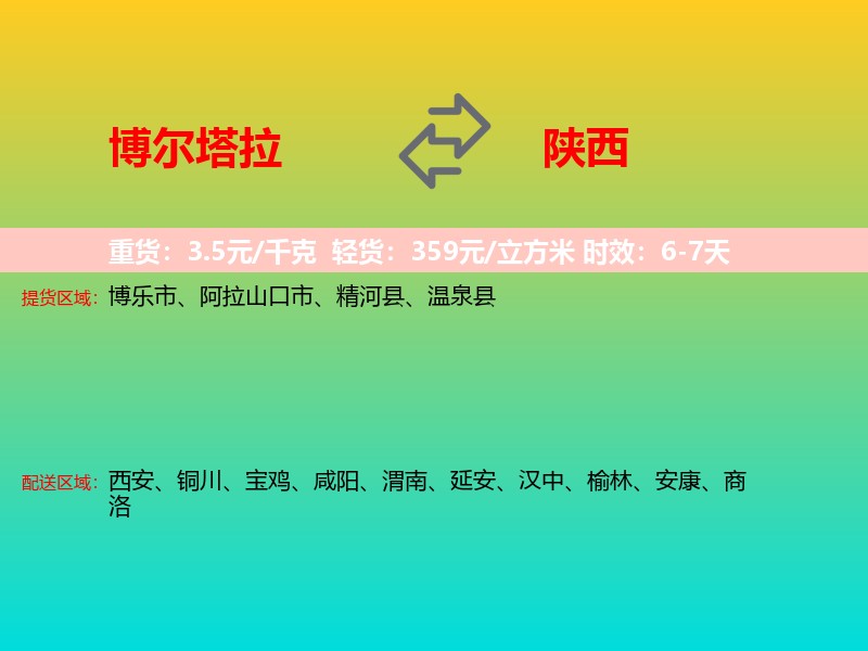 博尔塔拉到陕西长途搬家