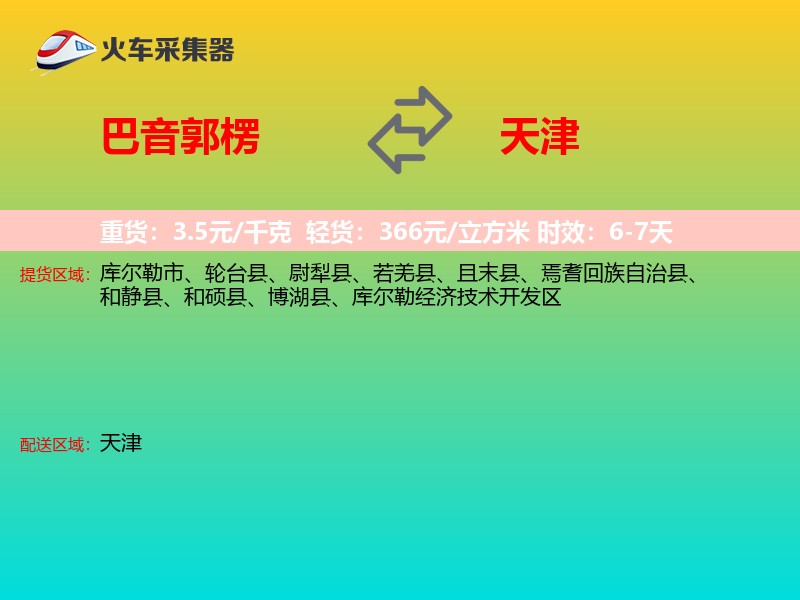 巴音郭楞到天津物流专线