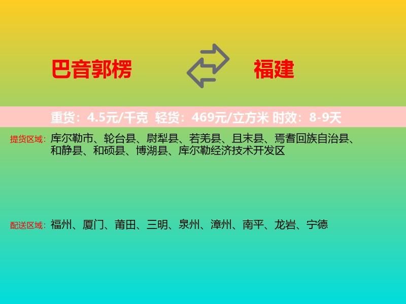 巴音郭楞到福建长途搬家