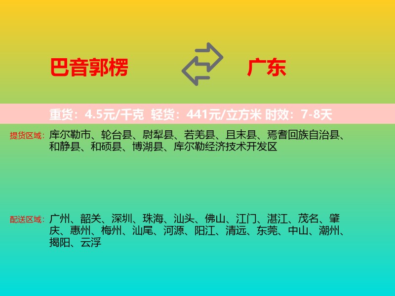 巴音郭楞到广东长途搬家