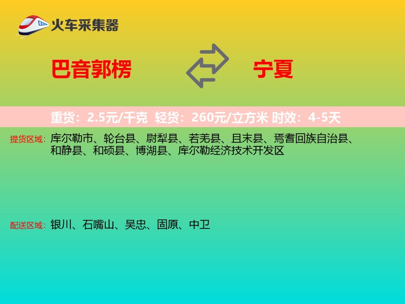 巴音郭楞到宁夏长途搬家