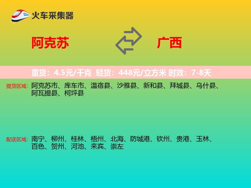 阿克苏到广西长途搬家