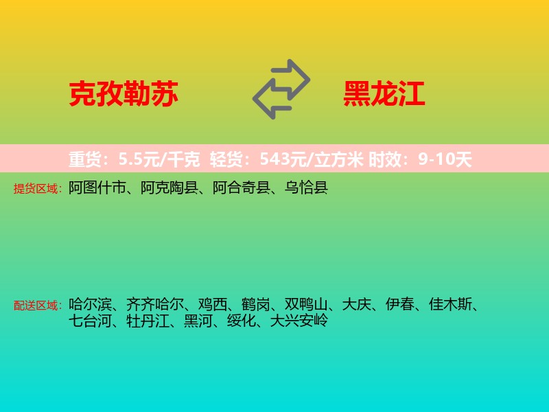 克孜勒苏到黑龙江长途搬家