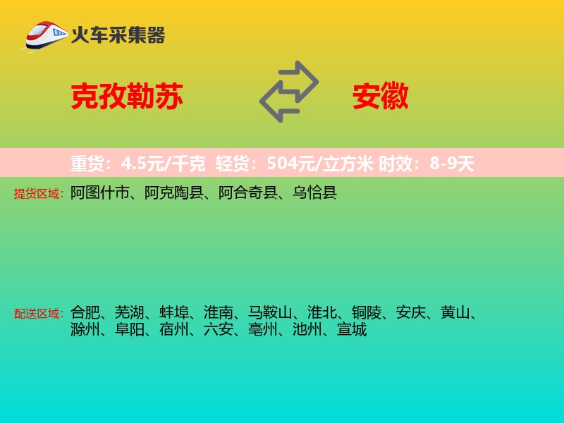 克孜勒苏到安徽物流专线