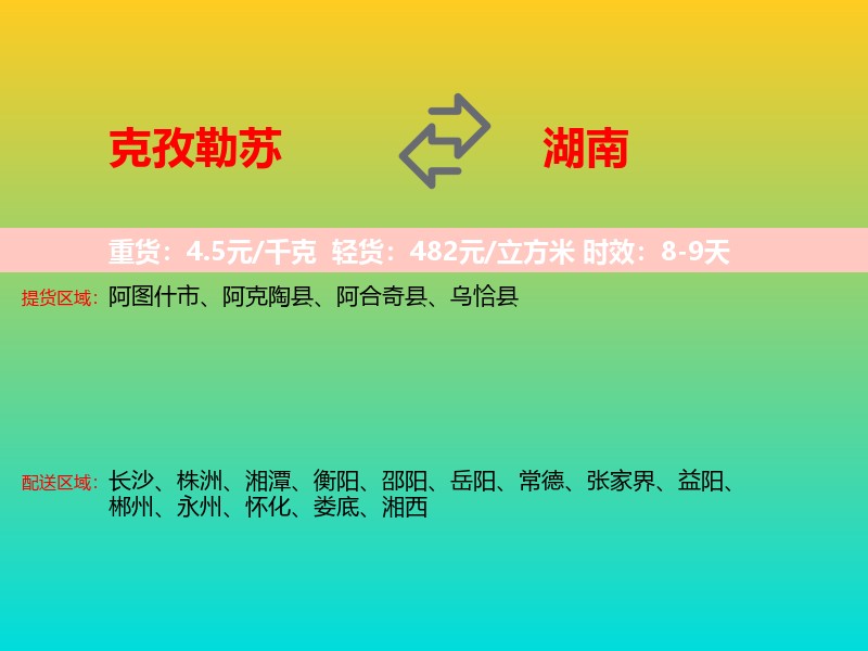 克孜勒苏到湖南长途搬家