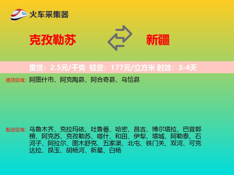 克孜勒苏到新疆物流专线