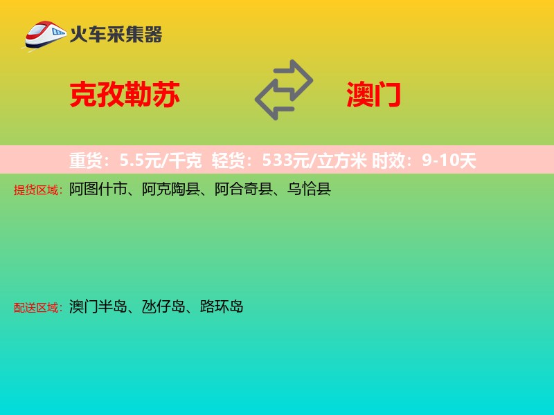 克孜勒苏到澳门长途搬家