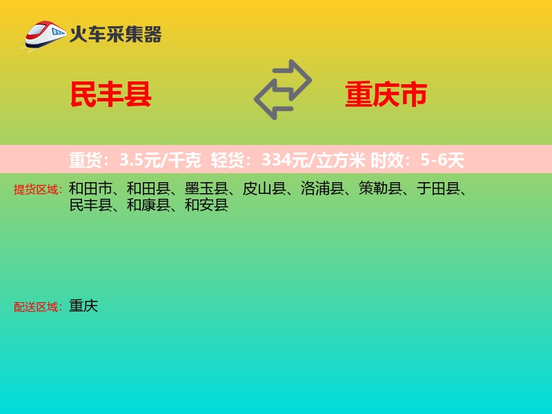 民丰县到重庆市长途搬家