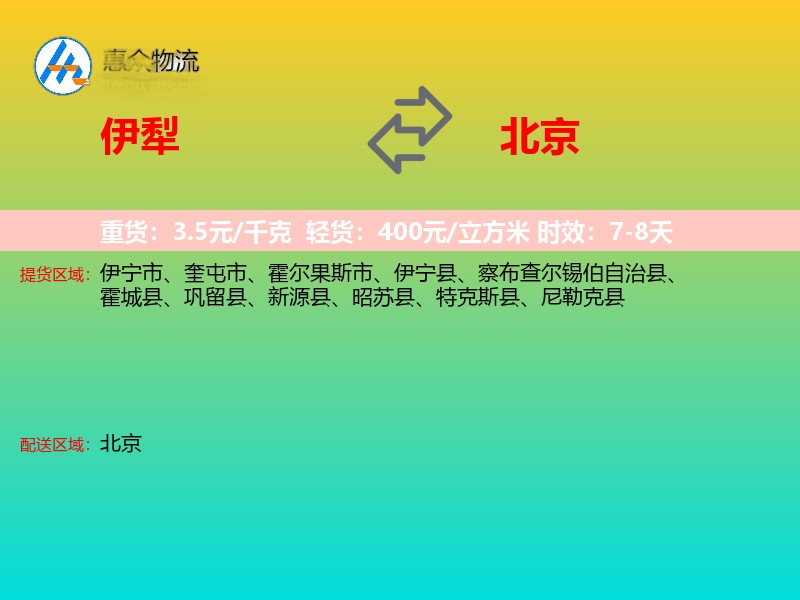 伊犁到北京长途搬家