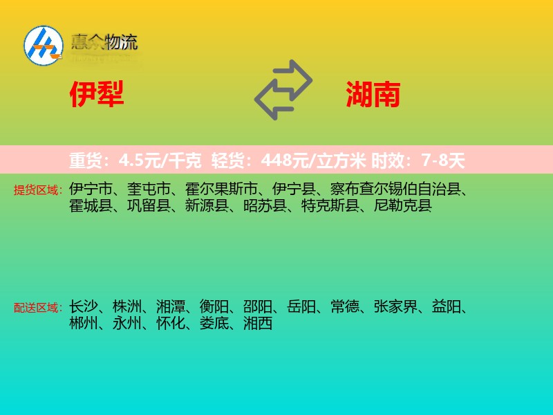 伊犁到湖南长途搬家