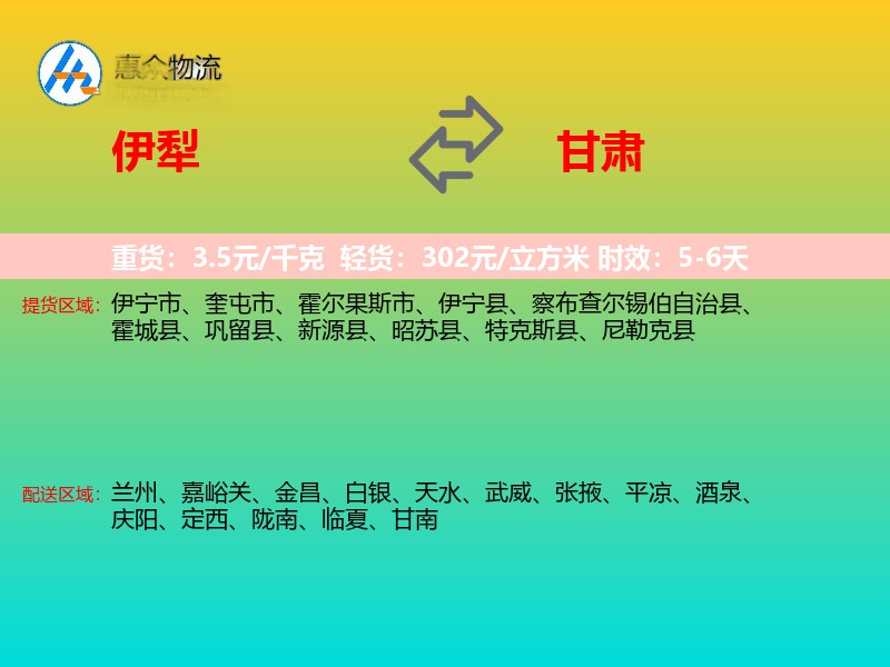 伊犁到甘肃长途搬家